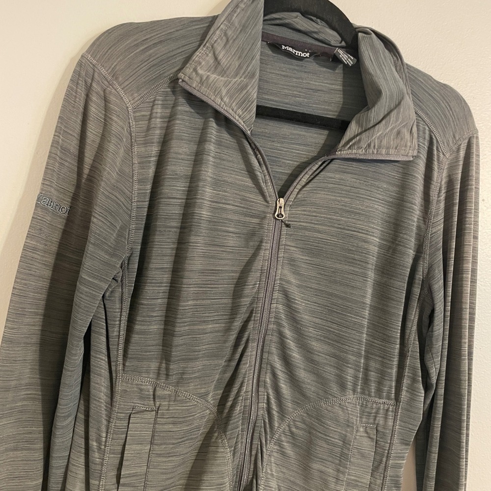 Marmot Full Zip Jacket Womens Small Gray Space Dye Performance Gorpcore